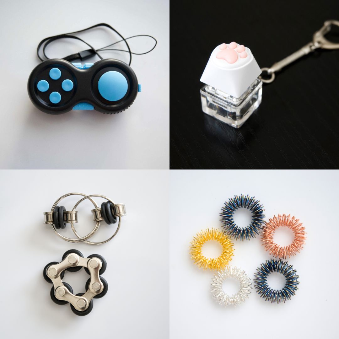 Fidget Toy Favorites Bundle (choose your colors) Black Turquoise Golden Rainbow