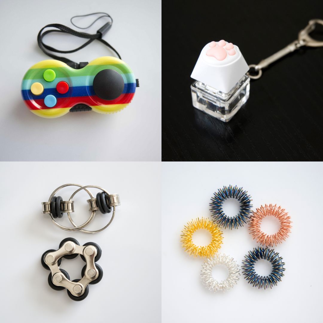 Fidget Toy Favorites Bundle (choose your colors) Black Rainbow Golden Rainbow