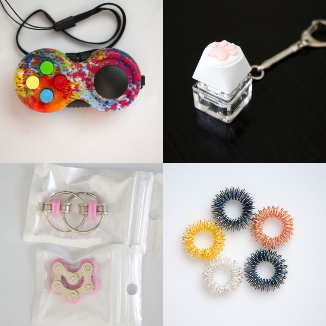 Fidget Toy Favorites Bundle (choose your colors) Pink Paint Splatter Golden Rainbow