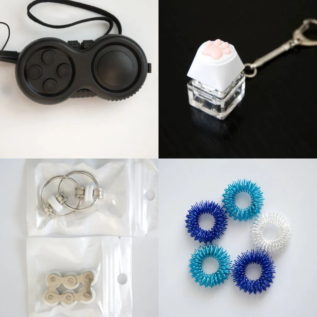 Fidget Toy Favorites Bundle (choose your colors) White All Black Blue Ocean