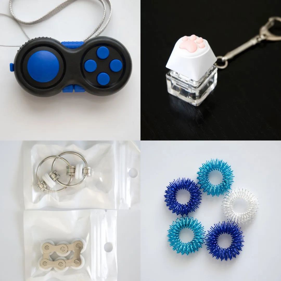 Fidget Toy Favorites Bundle (choose your colors) White Blue Blue Ocean