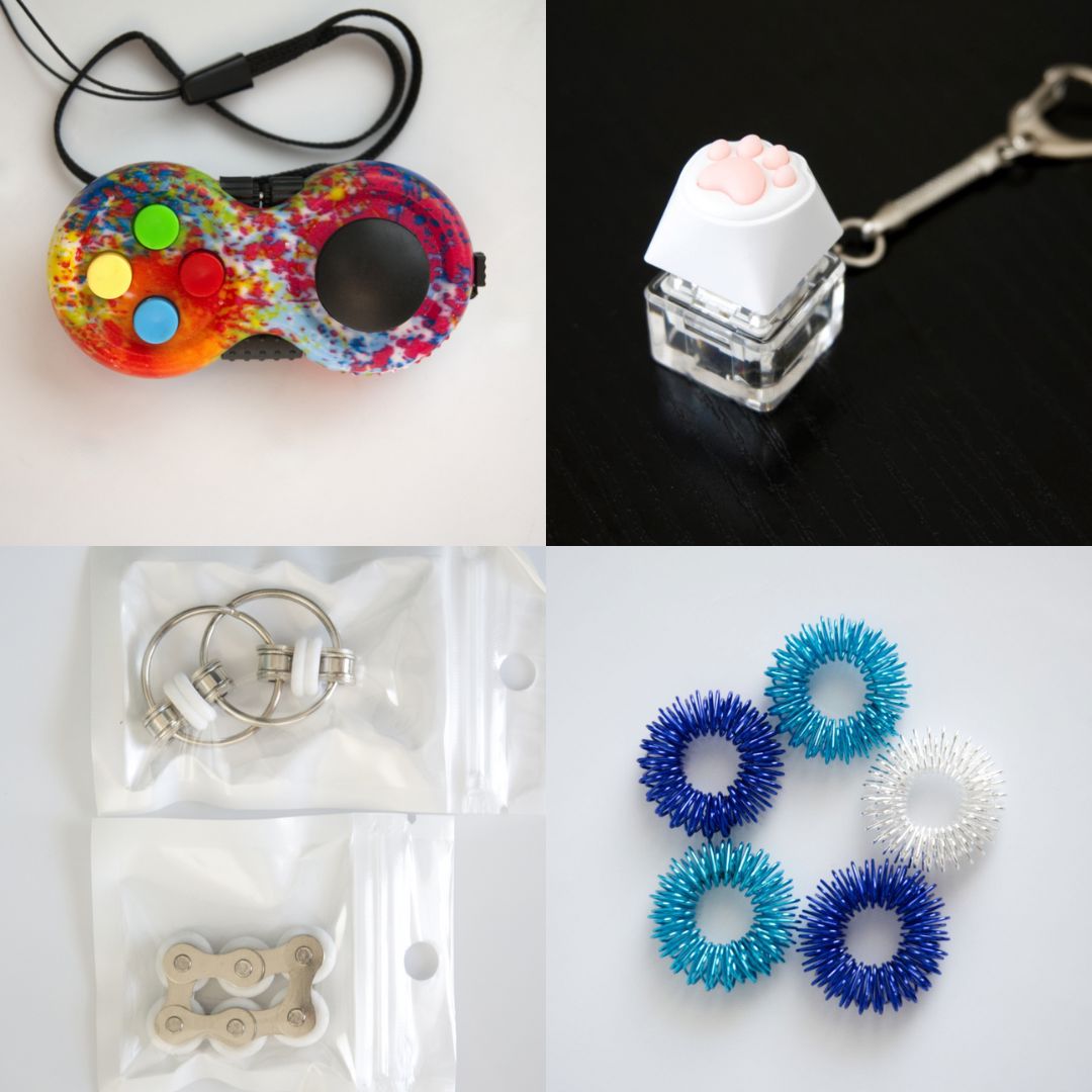 Fidget Toy Favorites Bundle (choose your colors) White Paint Splatter Blue Ocean