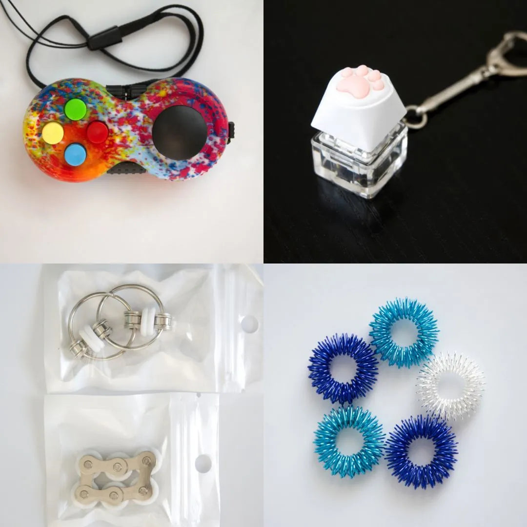 Fidget Toy Favorites Bundle (choose your colors) White Paint Splatter Blue Ocean