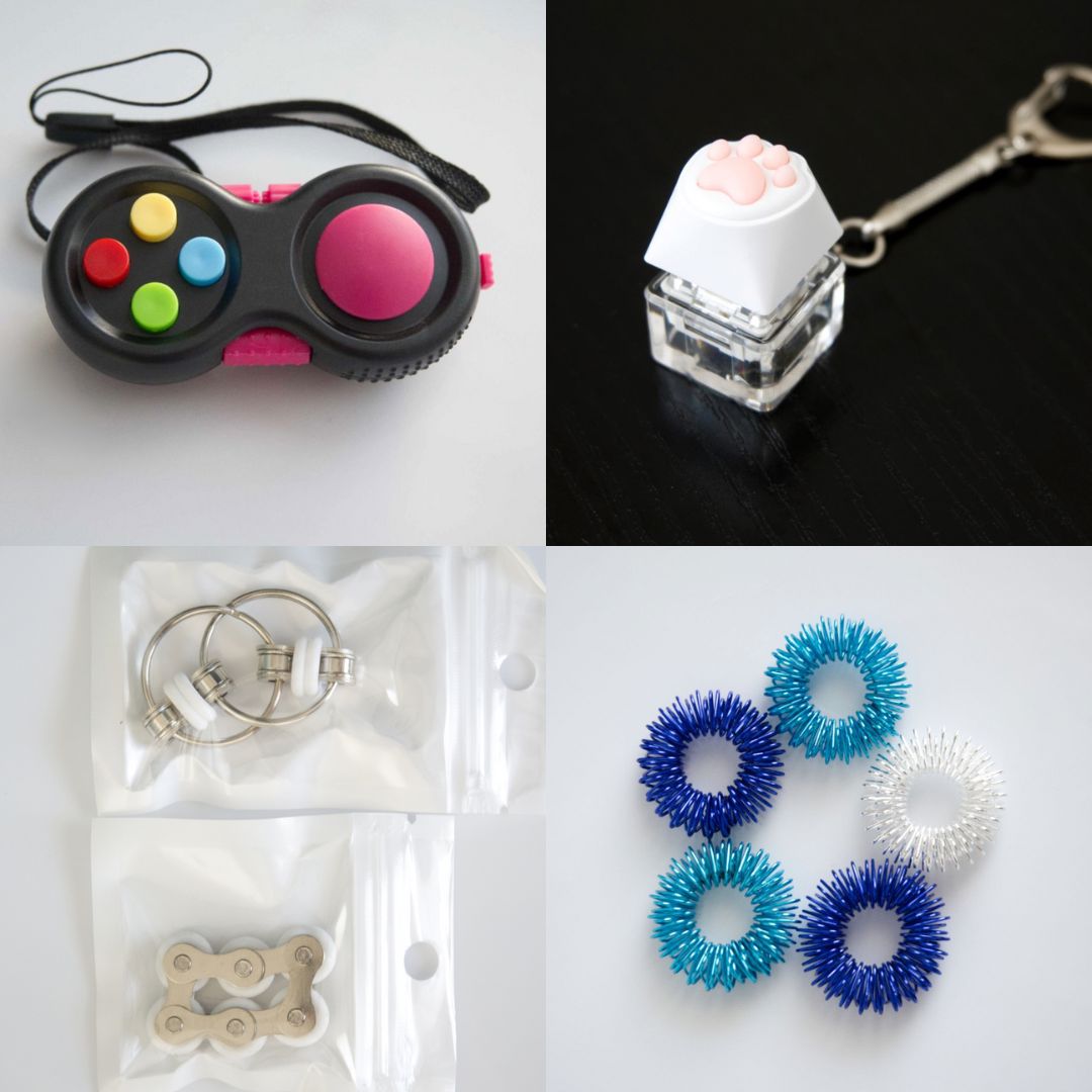 Fidget Toy Favorites Bundle (choose your colors) White Pink Blue Ocean