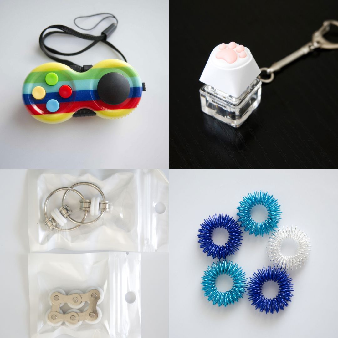 Fidget Toy Favorites Bundle (choose your colors) White Rainbow Blue Ocean