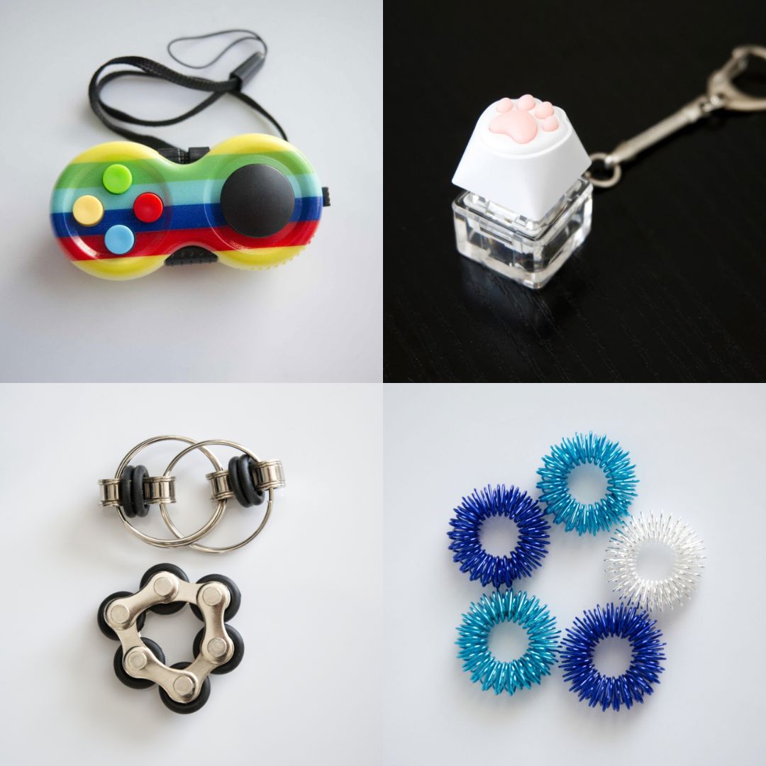 Fidget Toy Favorites Bundle (choose your colors) Black Rainbow Blue Ocean