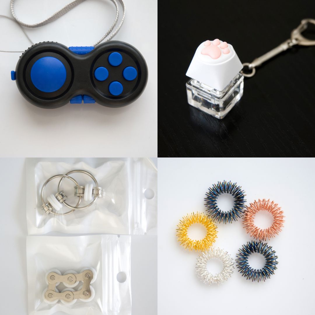 Fidget Toy Favorites Bundle (choose your colors) White Blue Golden Rainbow