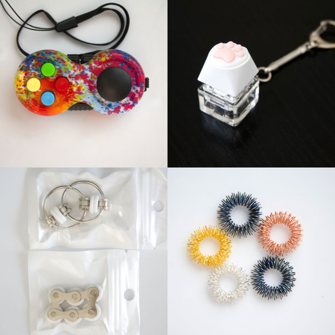 Fidget Toy Favorites Bundle (choose your colors) White Paint Splatter Golden Rainbow