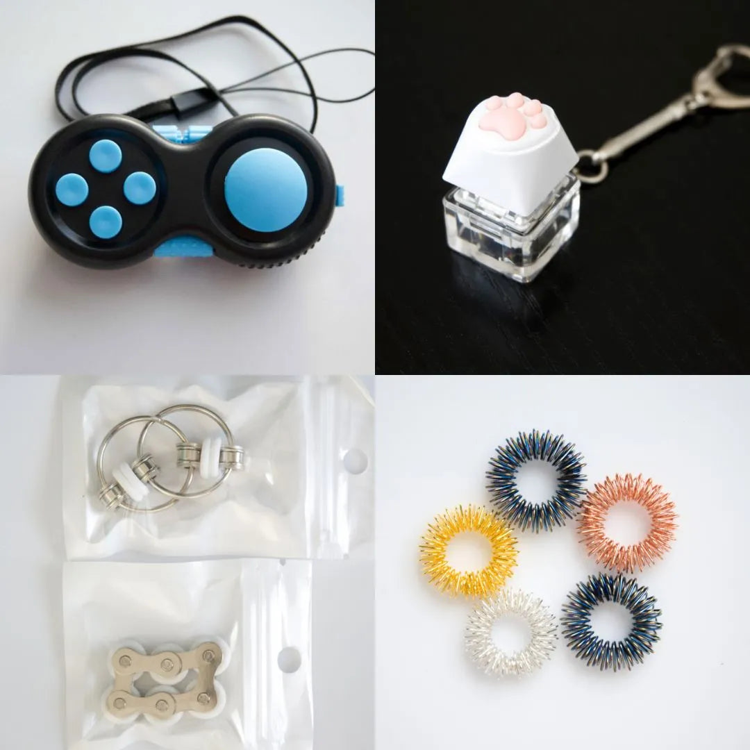 Fidget Toy Favorites Bundle (choose your colors) White Turquoise Golden Rainbow