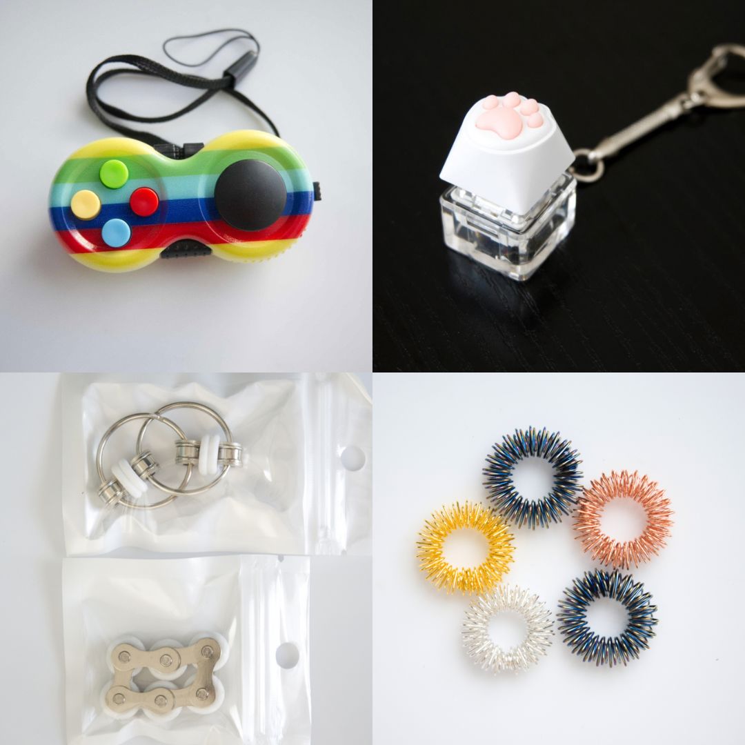 Fidget Toy Favorites Bundle (choose your colors) White Rainbow Golden Rainbow