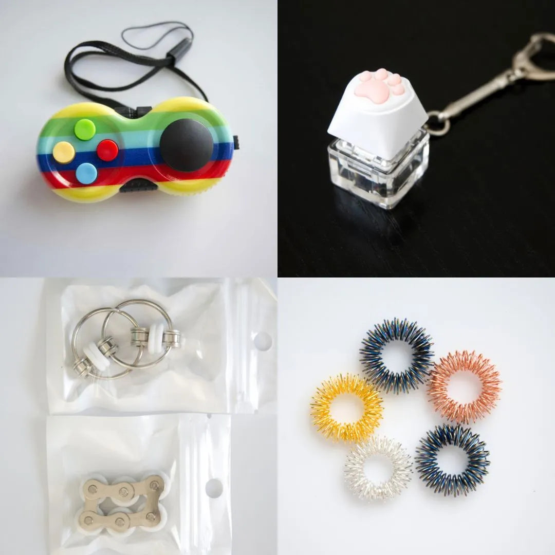 Fidget Toy Favorites Bundle (choose your colors) White Rainbow Golden Rainbow