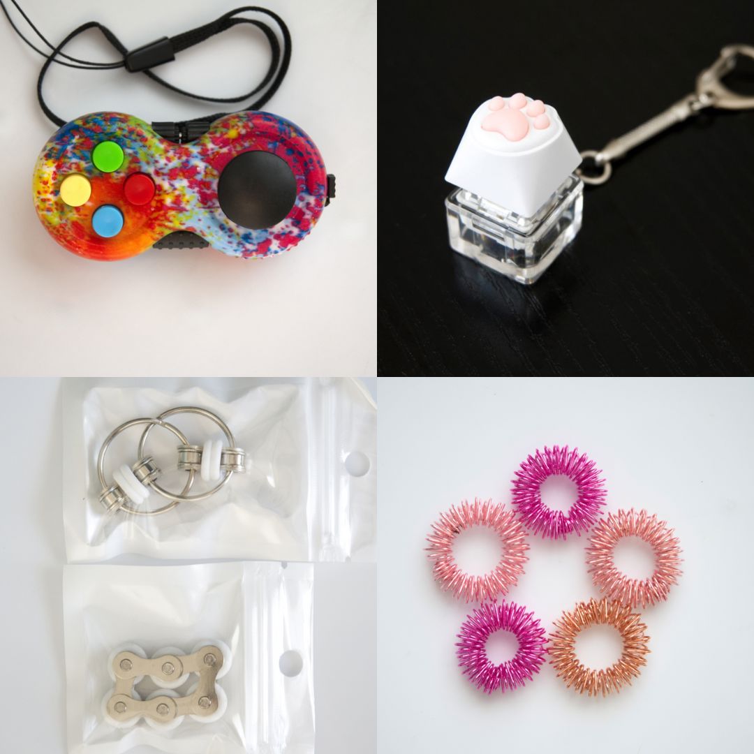 Fidget Toy Favorites Bundle (choose your colors) White Paint Splatter Pink Rose