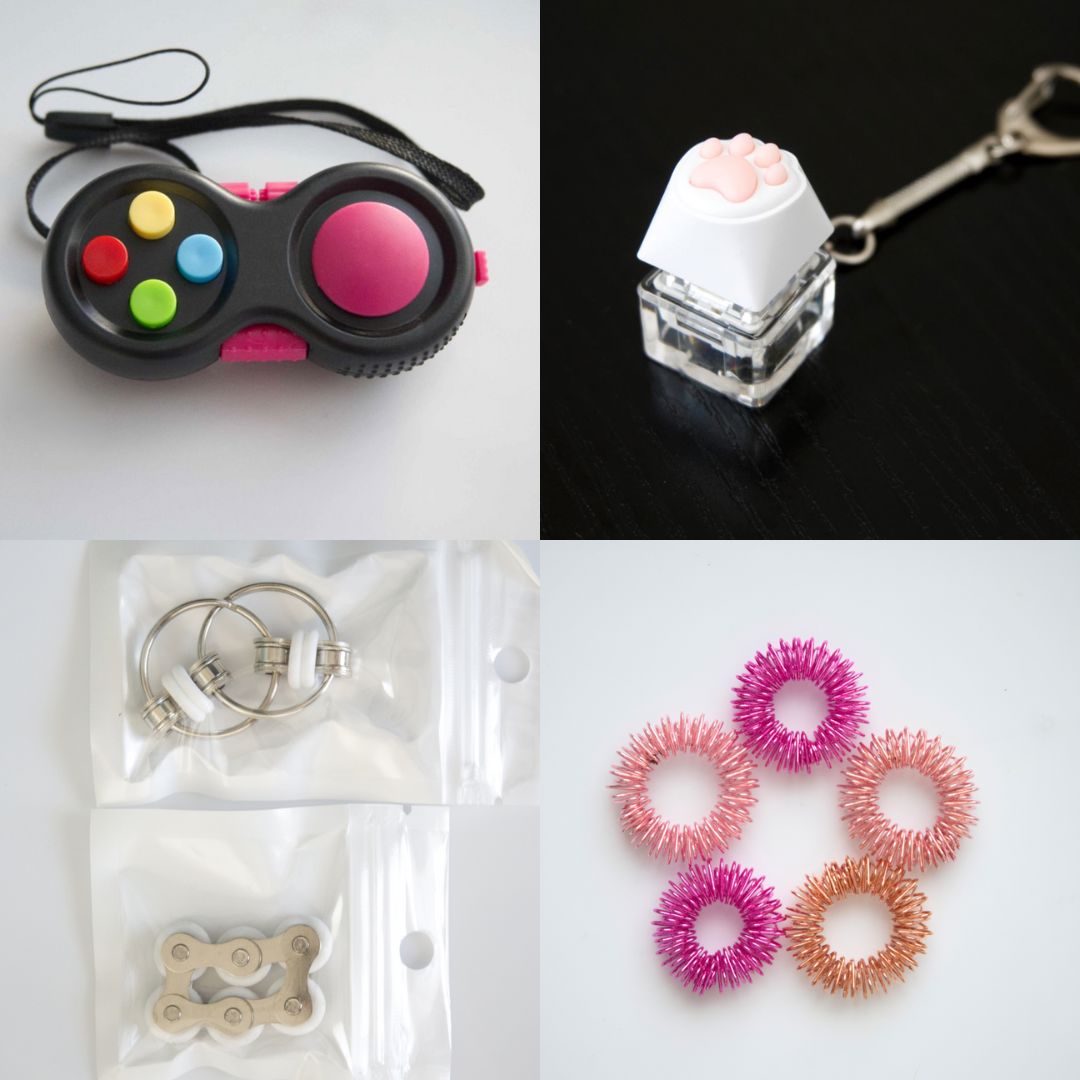 Fidget Toy Favorites Bundle (choose your colors) White Pink Pink Rose