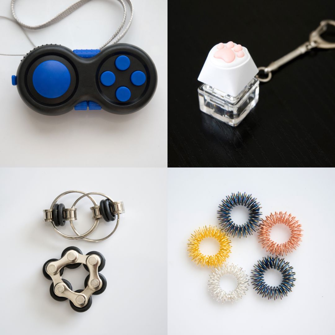 Fidget Toy Favorites Bundle (choose your colors) Black Blue Golden Rainbow