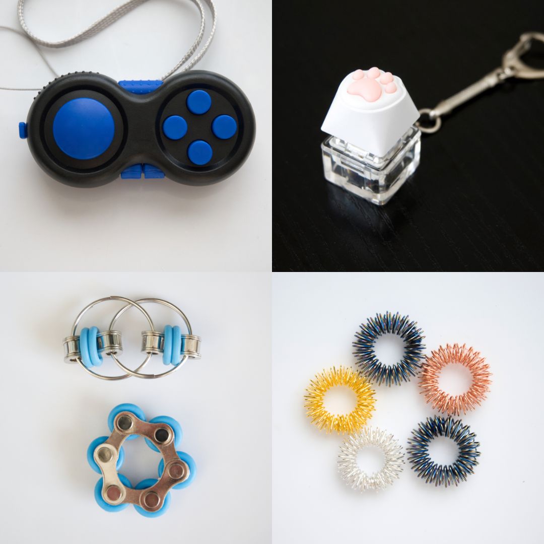 Fidget Toy Favorites Bundle (choose your colors) Turquoise Blue Golden Rainbow
