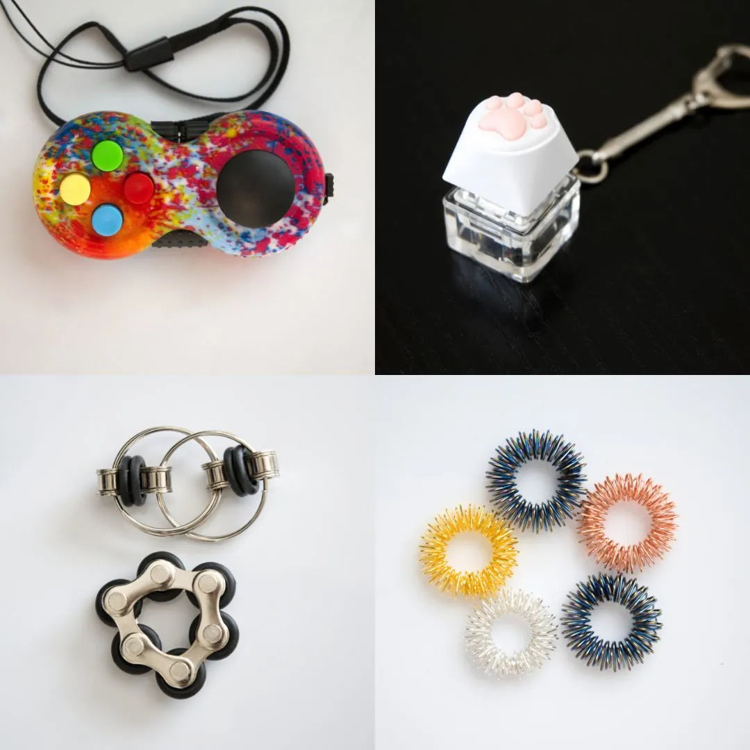 Fidget Toy Favorites Bundle (choose your colors) Black Paint Splatter Golden Rainbow