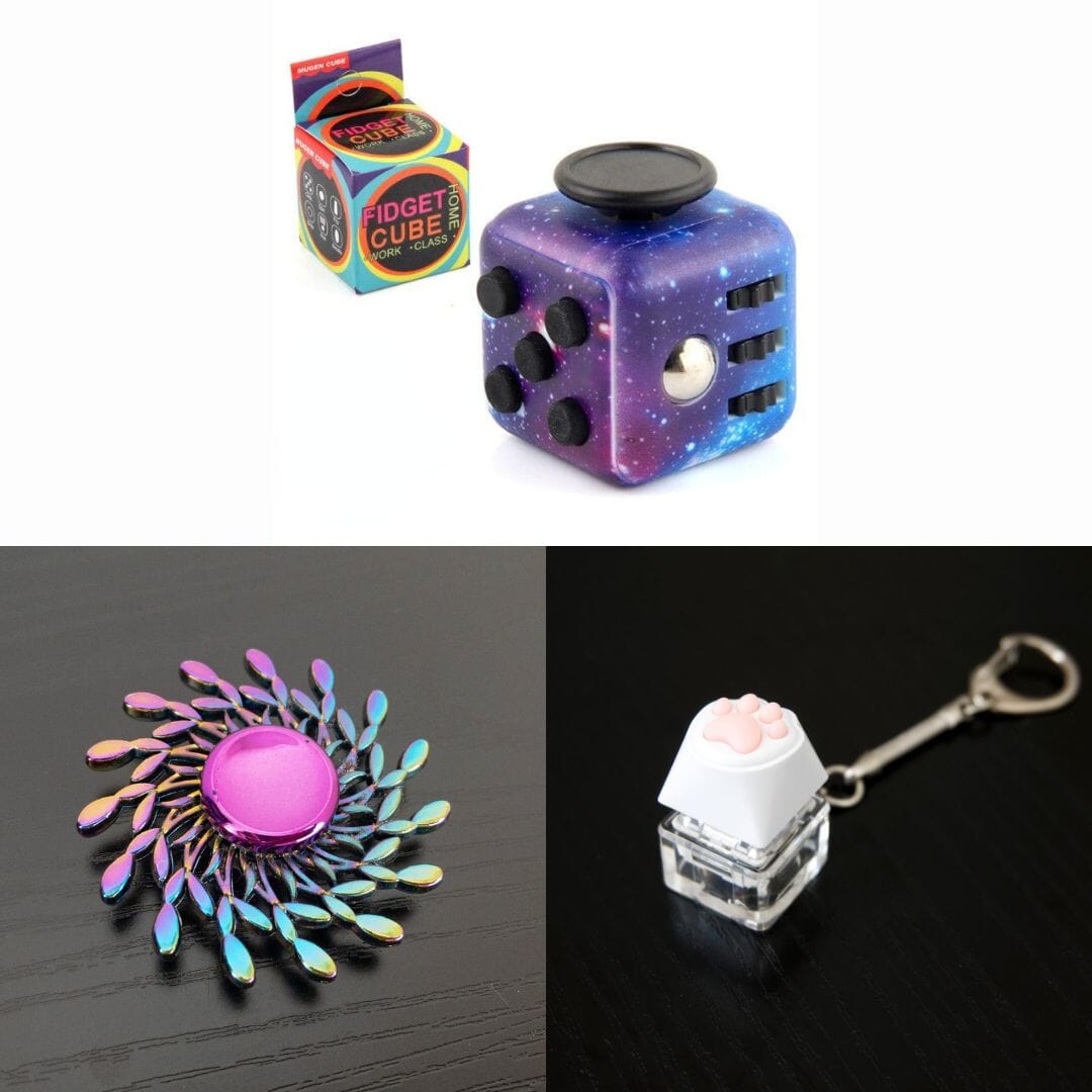 Rainbow Fidget Spinner + 2 Fidgets Bundle Wind Galaxy 