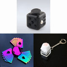 Rainbow Fidget Spinner + 2 Fidgets Bundle Playing Cards All Black 