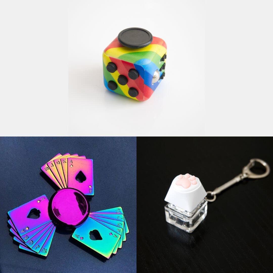 Rainbow Fidget Spinner + 2 Fidgets Bundle (choose your colors) Playing Cards Rainbow 