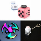 Rainbow Fidget Spinner + 2 Fidgets Bundle Shuriken Blush Pink 