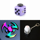 Rainbow Fidget Spinner + 2 Fidgets Bundle Shuriken Purple 