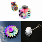 Rainbow Fidget Spinner + 2 Fidgets Bundle Sun Paint Splatter 