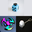 Rainbow Fidget Spinner + 2 Fidgets Bundle (choose your colors) Shuriken Sky Blue 