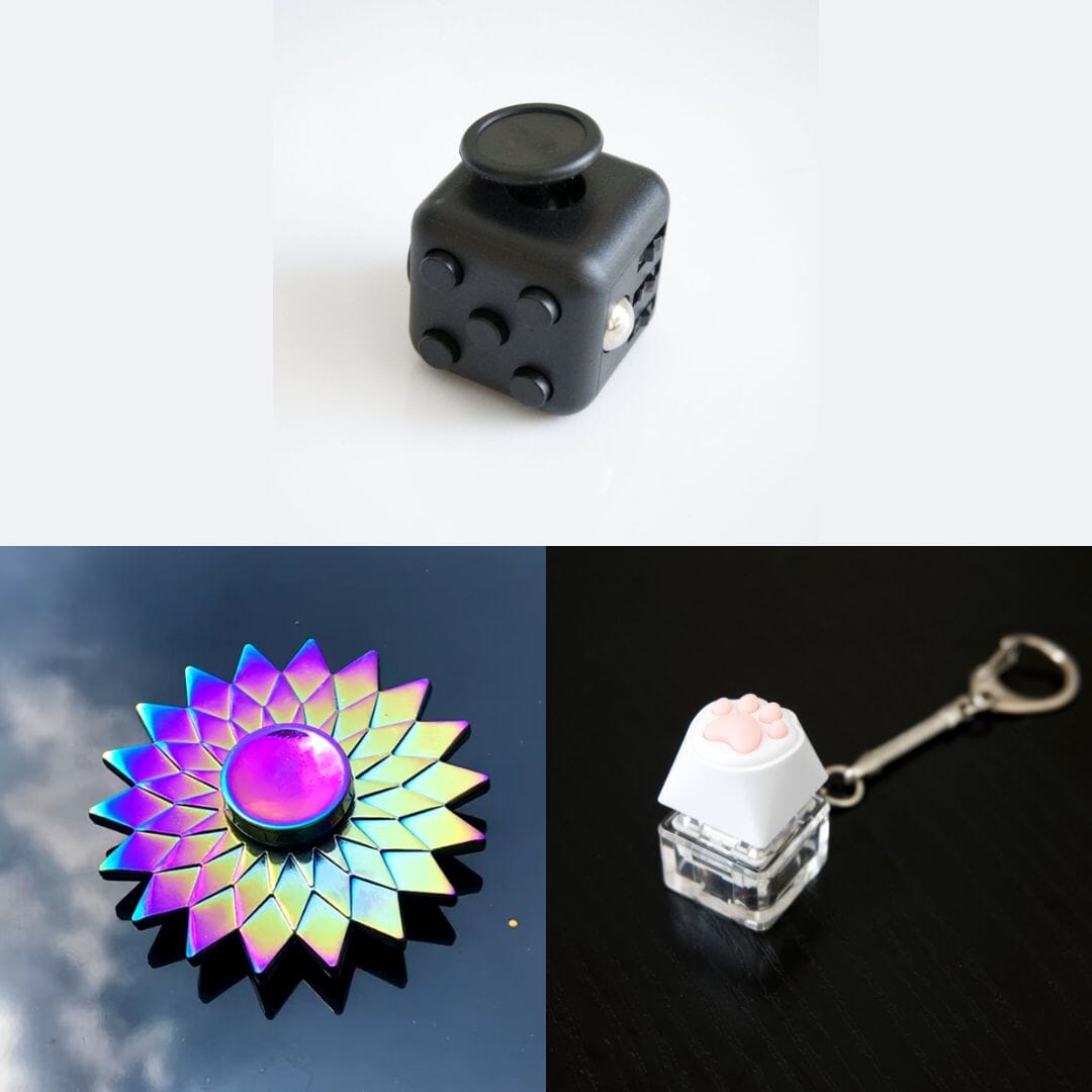 Rainbow Fidget Spinner + 2 Fidgets Bundle (choose your colors) Sun All Black 