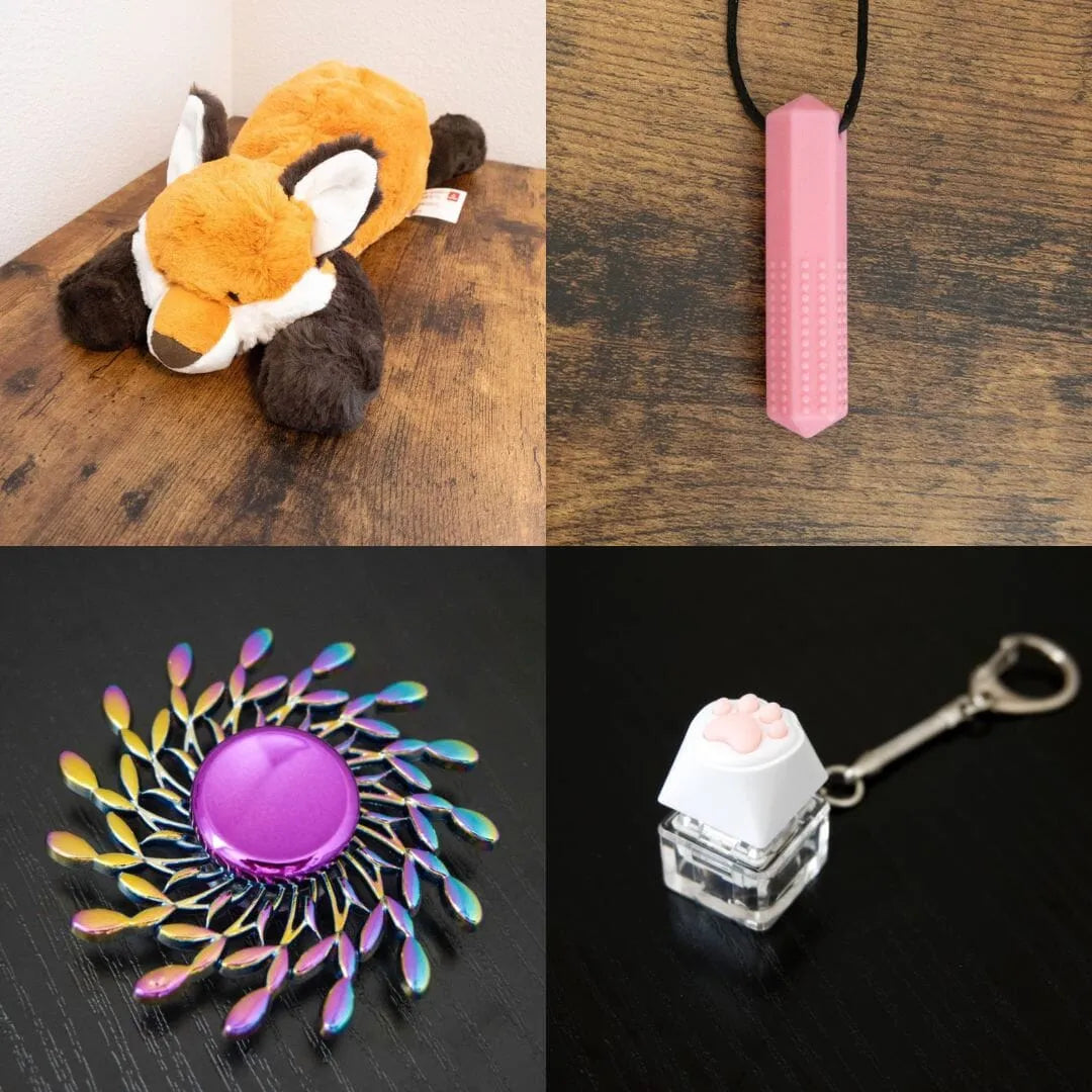 Fox Plush With Chewelry + Fidgets Bundle Pink Wind 