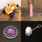 Fox Plush With Chewelry + Fidgets Bundle Pink Flower Mandala 