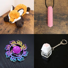 Fox Plush With Chewelry + Fidgets Bundle Pink Fire 