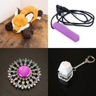 Fox Plush With Chewelry + Fidgets Bundle Purple Flower Mandala 