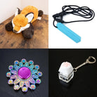 Fox Plush With Chewelry + Fidgets Bundle Blue Mandala 