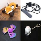 Fox Plush With Chewelry + Fidgets Bundle Grey Playing Cards 