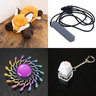 Fox Plush With Chewelry + Fidgets Bundle Grey Wind 