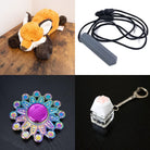 Fox Plush With Chewelry + Fidgets Bundle Grey Mandala 