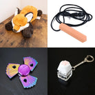 Fox Plush With Chewelry + Fidgets Bundle Peach Playing Cards 