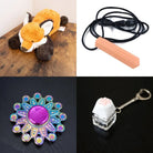 Fox Plush With Chewelry + Fidgets Bundle Peach Mandala 