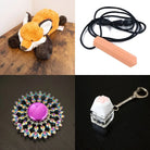 Fox Plush With Chewelry + Fidgets Bundle Peach Flower Mandala 