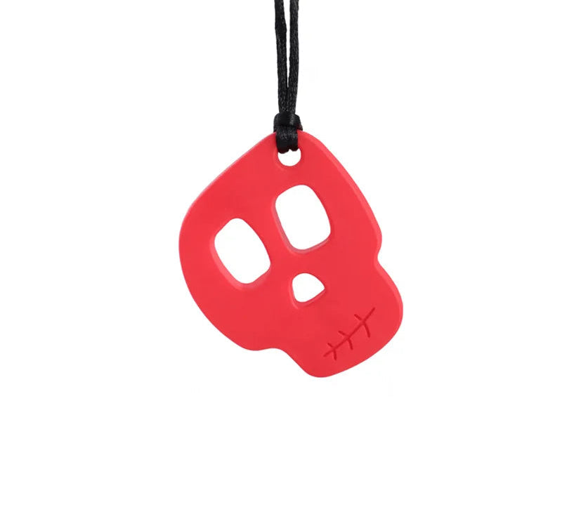 Skull Chew Necklace The Autistic Innovator Red 
