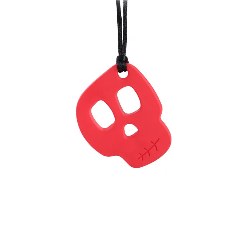 Skull Chew Necklace The Autistic Innovator Red 