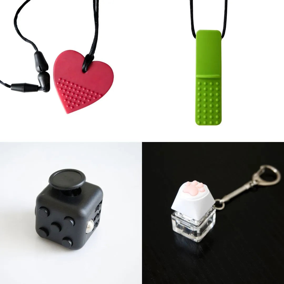 Hard Chewer Bundle + Fidgets Magenta Green All Black