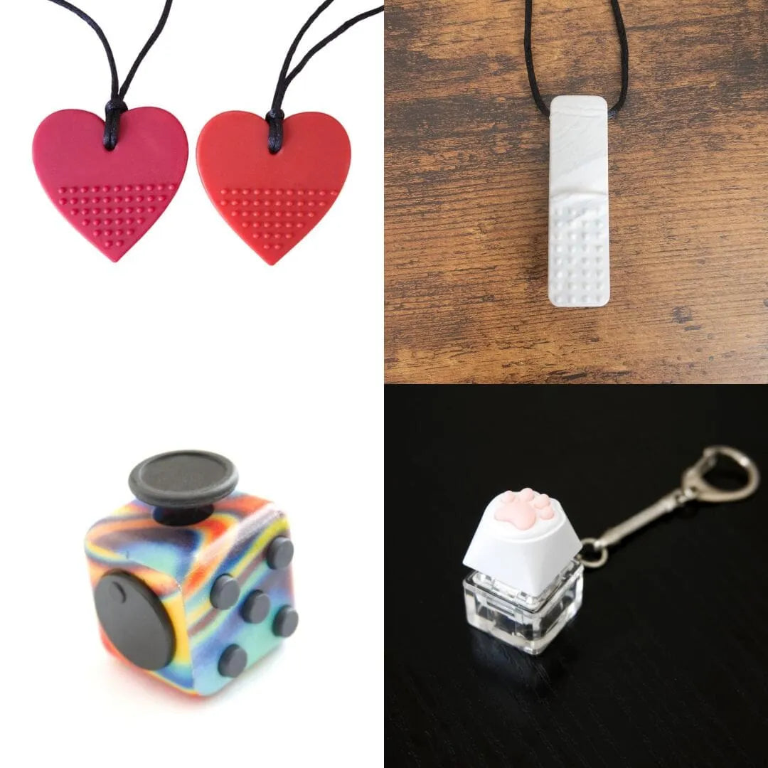 Hard Chewer Bundle + Fidgets 2 Pack Marble Paint Pour