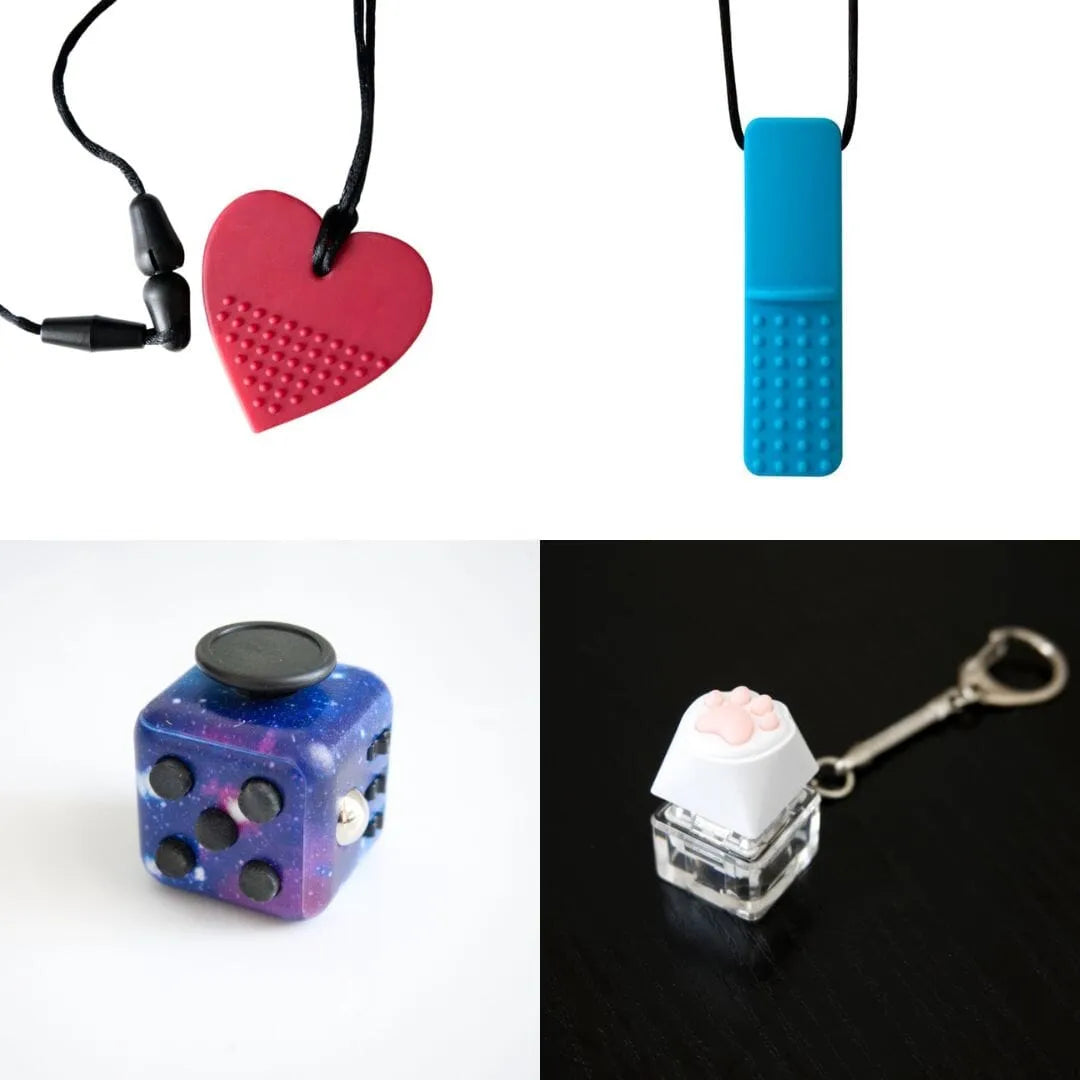 Hard Chewer Bundle + Fidgets Magenta Blue Galaxy