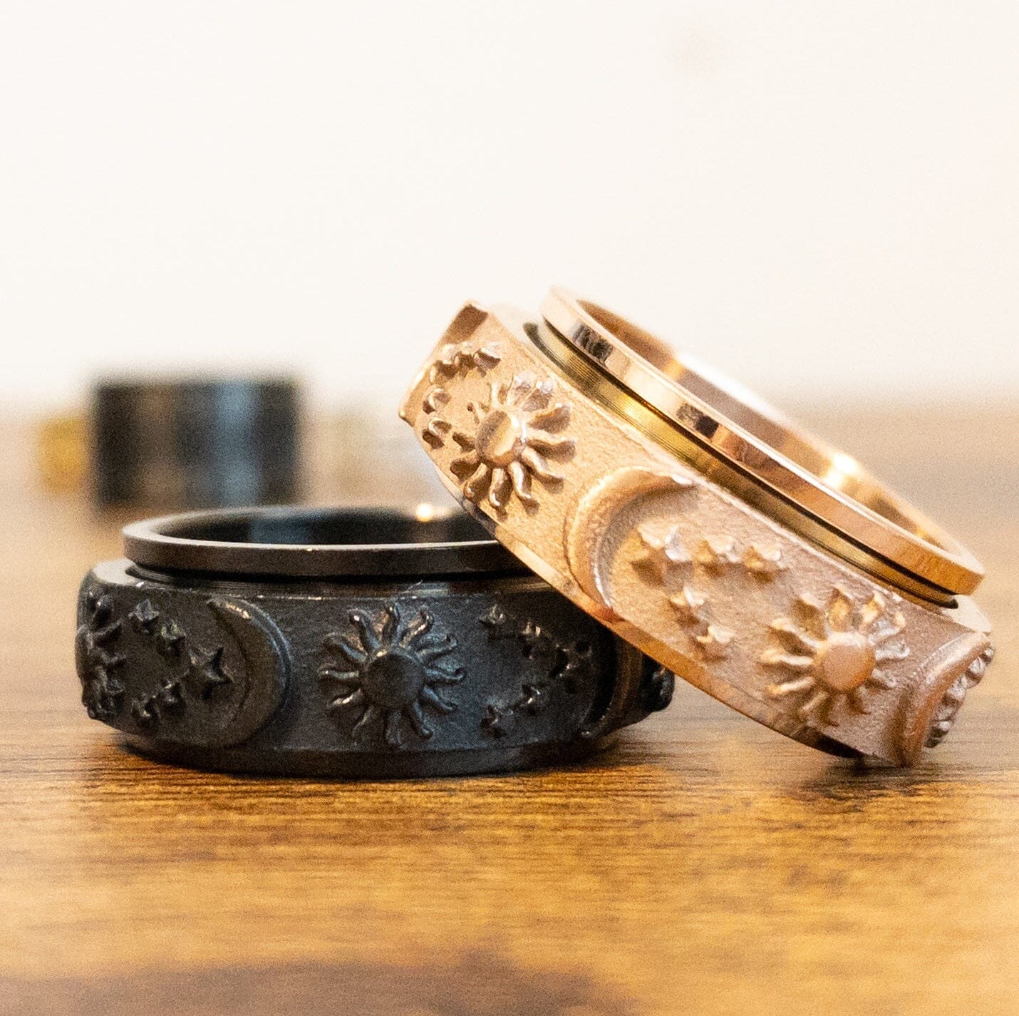 Vintage Style Moon and Star Spinner Ring The Autistic Innovator 