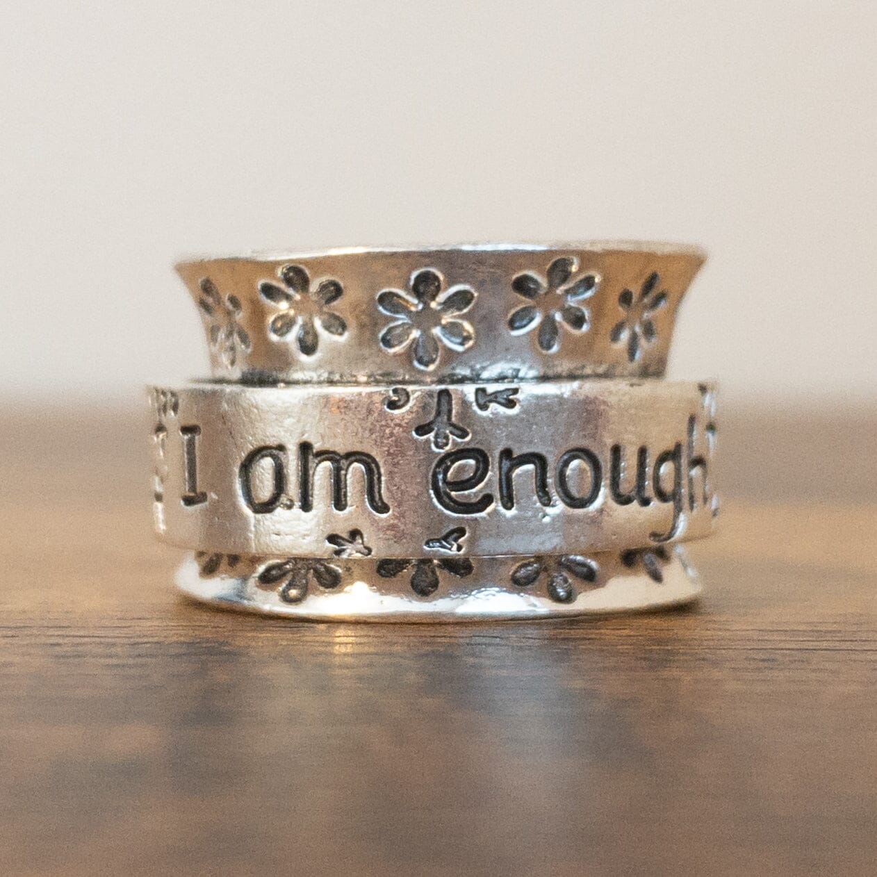 I Am Enough Flower Spinner Fidget Ring - The Autistic Innovator