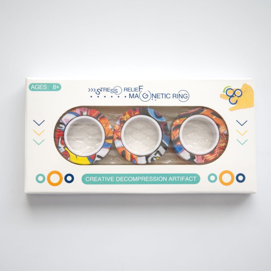 Magnetic Rings Stim Toy Graffiti 