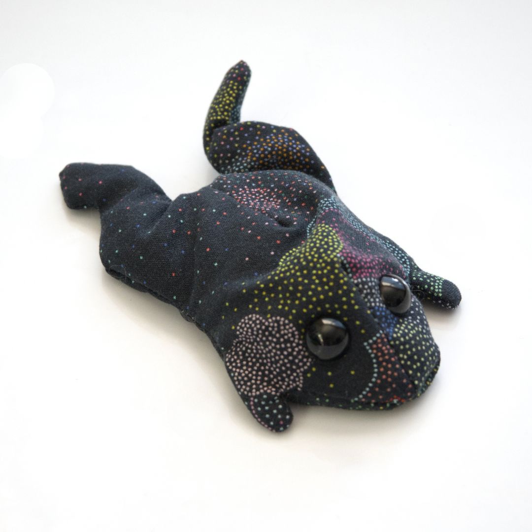 Mini Weighted Frog Plush by The Fox's Burrow Black 