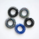 Spiky Acupressure Rings (5 pack) Black & Blue Rainbow 