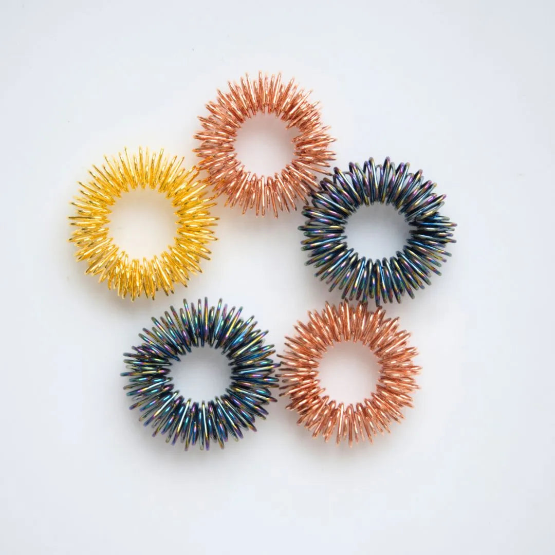 Spiky Acupressure Rings (5 pack) Rose Rainbow 